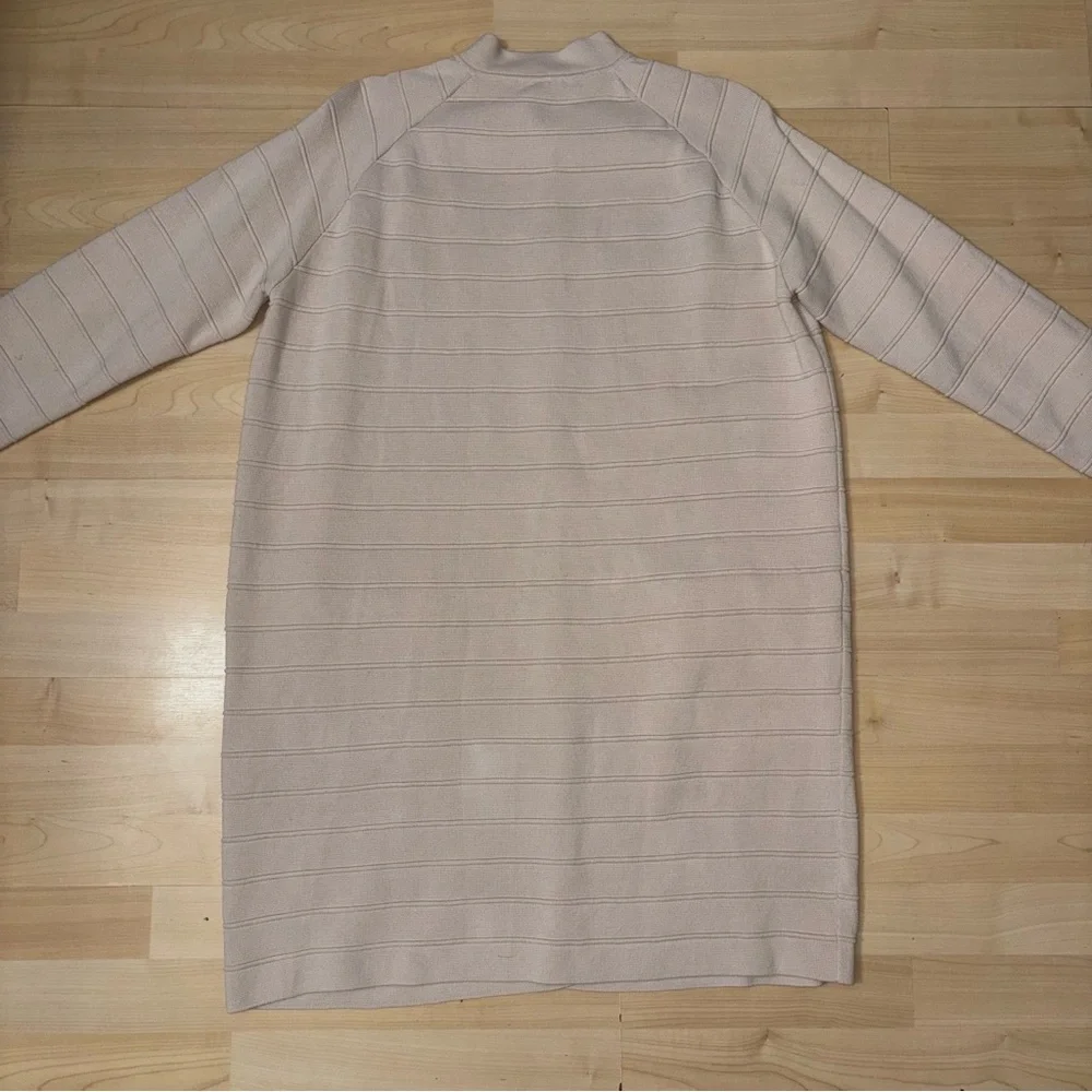 COS Cardigan Sweater Jacket Ivory Medium‎ Ribbed Textured Long Duster Lagenlook